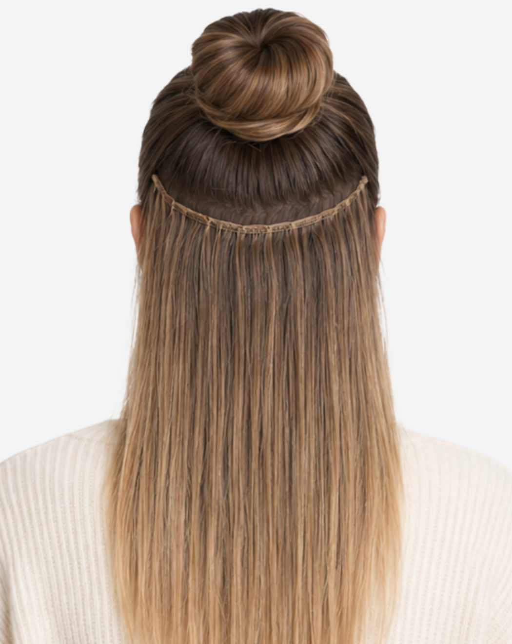 Extensii Clip On Best Seller Ombre Şaten Închis cu Blond Bej