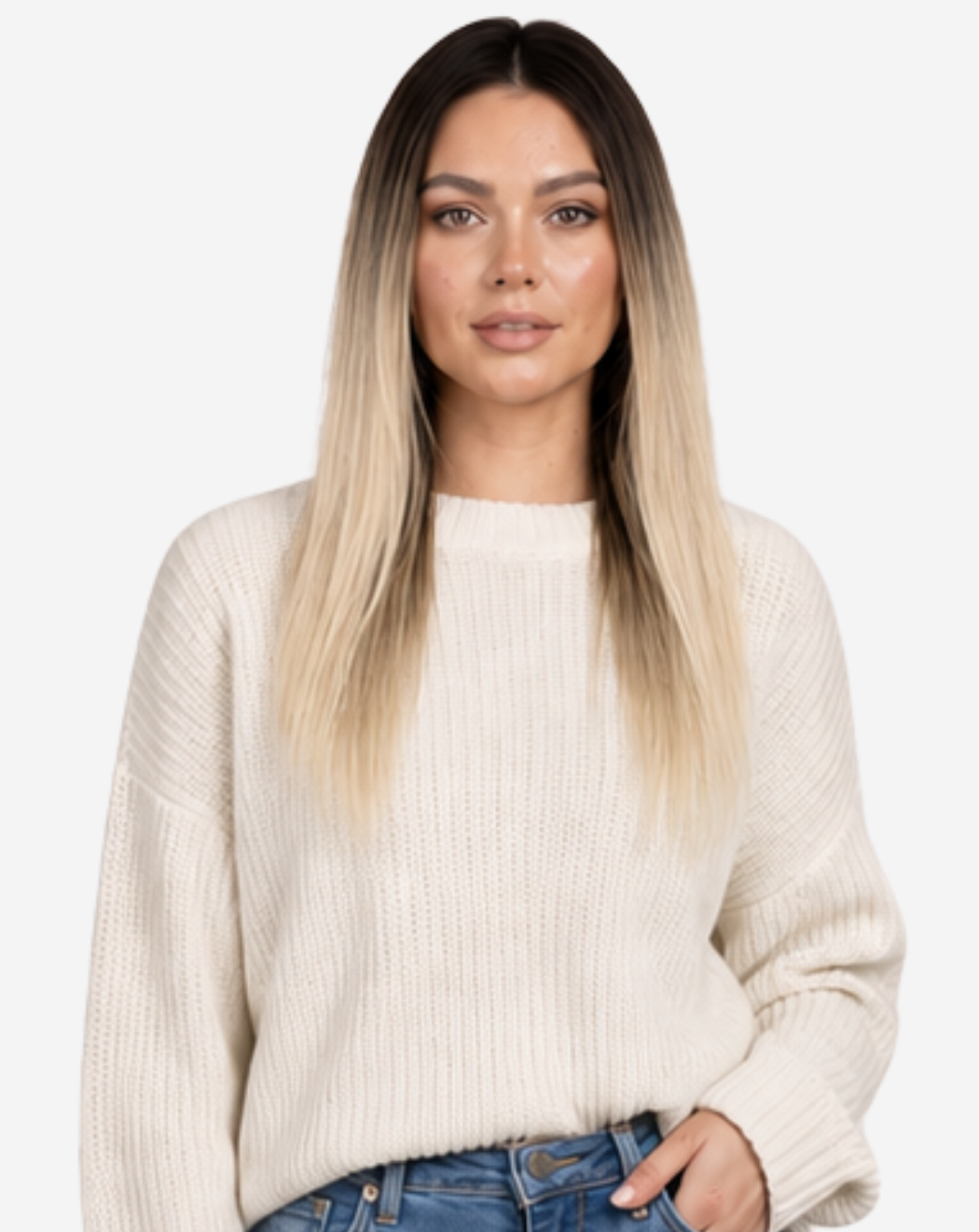 Extensii Clip On Best Seller Ombre Şaten Închis cu Blond Deschis