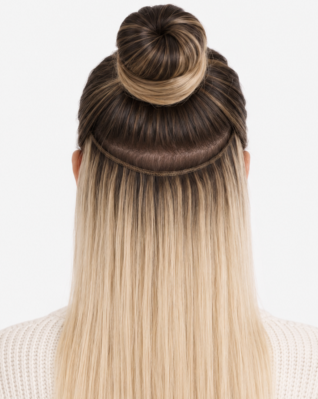 Extensii Clip On Best Seller Ombre Şaten Închis cu Blond Deschis