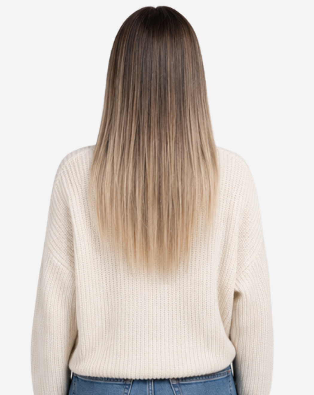 Extensii Clip On Best Seller Ombre Şaten Închis cu Blond Cenusiu