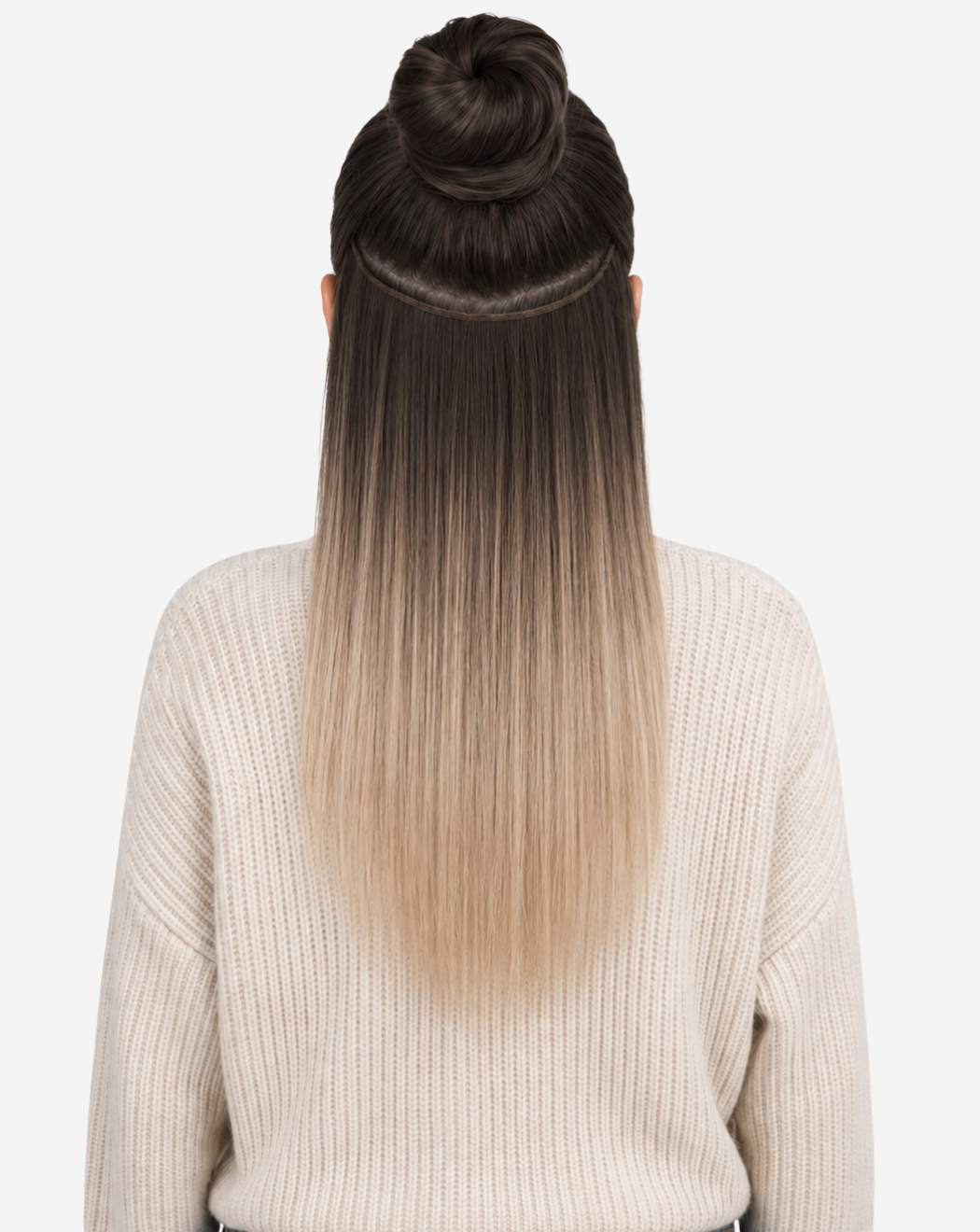Extensii Clip On Best Seller Ombre Şaten Închis cu Blond Cenusiu