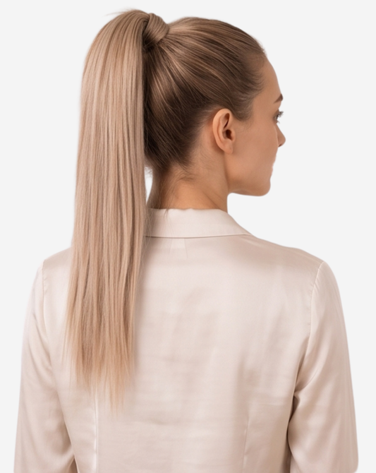 Coadă Best Seller Ombre Șaten Mediu cu Blond Cenușiu