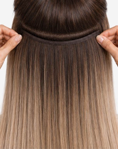 Tresă Best Seller Ombre Şaten Închis cu Blond Cenusiu